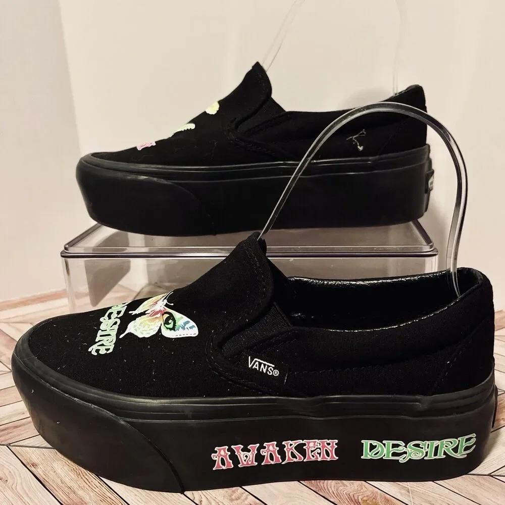 VANS Slip On Morph Blackout Platform M 4 W 5.5 Awaken Desire‎ Glows in the Dark